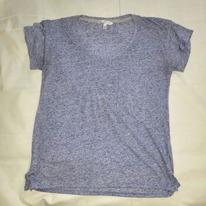 Victoria's Secret Pajama Top Short Sleeve Shirt Small Purple Grey Scoop Neck